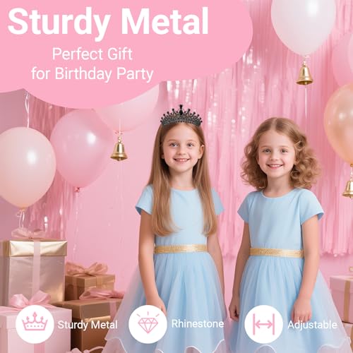Papoopy Birthday Tiara and Crown with Sash, Birthday Tiara for Women Party (Black)