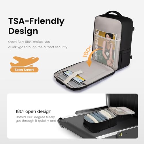 LOVEVOOK 50L Travel Backpack for Men, Airline Approved Carry On Luggage with 3 Packing Cubes, TSA Overnight Bags, Waterpro...