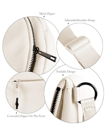 Crescent Bag for Women and Men, Fashion Medium Nylon Folding Crescent Moon Bag Single Shoulder Bag with Adjustable Strap