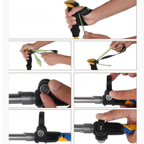 3K Carbon Fiber Trekking Pole - Collapsible Telescopic 3 Section Ultralight Hiking Pole, Tungsten Steel Tip for Women Men ...