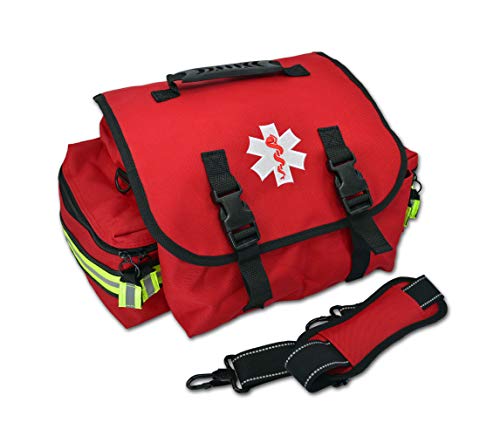 Lightning X Small First Responder EMT EMS Trauma Bag Stocked First Aid Fill Kit B (Red)