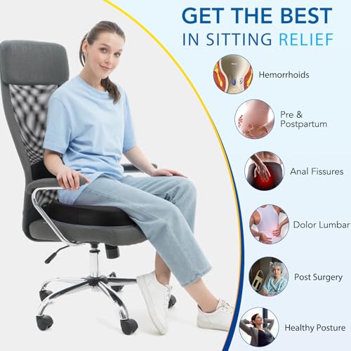 Niceeday Lumbar Support Pillow for Office Chair Car Back Support Pillow, Memory Foam Gaming Chair Desk Chair Back Cushion ...