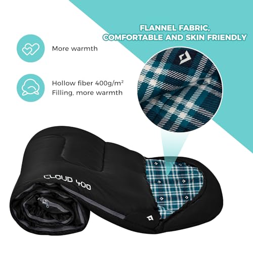 KingCamp Sleeping Bag for Adults, Cold Weather & Warm XL Big and Tall Flannel Sleeping Bags with Compression Sack Portable...