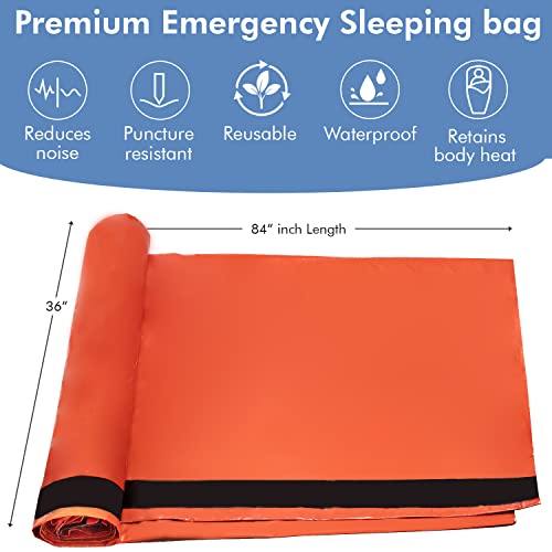 NovaMedic Emergency Sleeping Bag 5 Pack – 84"x36" Thermal Mylar Survival Bivy Sack – Waterproof, Lightweight & Compact Eme...