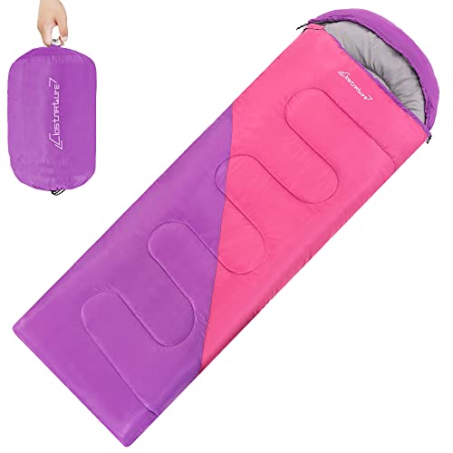 Clostnature Sleeping Bag for Adults and Kids - Lightweight Camping Sleeping Bag for Girls, Boys, Youths, Ultralight Backpa...