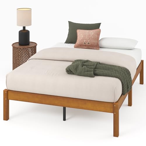 ZINUS Ellie 14 Inch Queen Bamboo Platform Bed Frame, Wood Slat Support, No Box Spring Needed, Easy Assembly, Brown