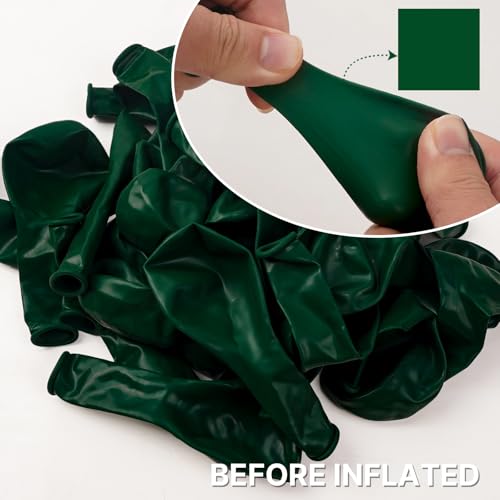 PartyWoo Dark Green Balloons 145pcs Different Sizes of 18 12 10 5 Inch Emerald Hunter Forest Green Balloon Arch Kit for Bi...