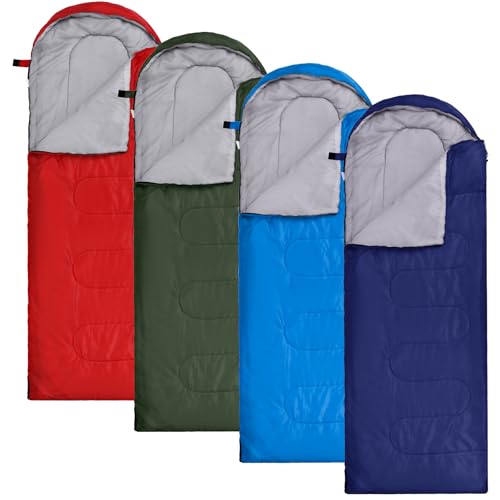 Macarrie 4 Pcs Bulk Sleeping Bags for Homeless Donation Shelter Adults 0 Degree Waterproof Backpack Bags with Compression ...