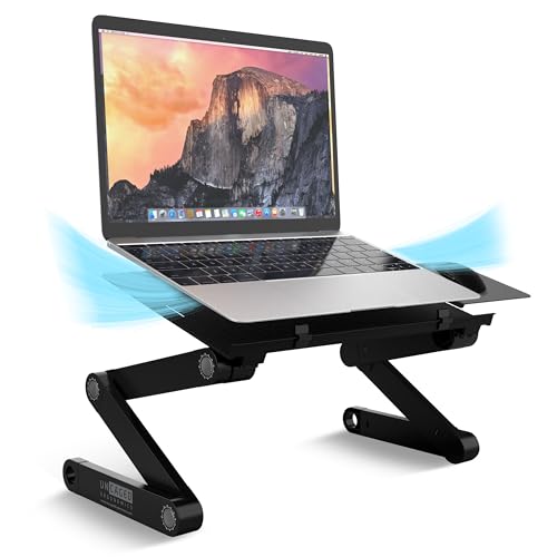 WorkEZ Adjustable Laptop Stand for Desk, Portable Laptop Stand Adjustable Height, Foldable Cooling Computer Holder Riser f...
