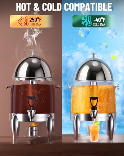 WantJoin Beverage Dispenser With Stand - 3.2 Gallon Drink Dispenser With Ice Core & Fuel Holder, Leakproof Spigot, Visible...