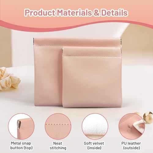 4.72¡Èx4.72¡È Small Pouches for Purse, 4PCS Cute Snap Closure Storages, Mini Organizer for Inside Large Makeup Bag, Organize Cosmetic, Lipstick, Jewelry, Card, Coins in Women's Handbag/Travel