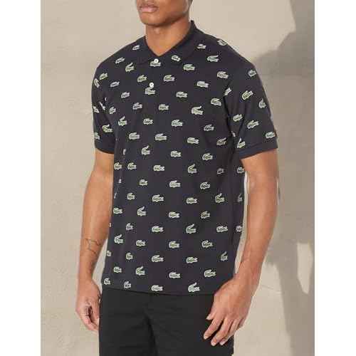 Lacoste Men's Seasonal Short Sleeve Classic Fit All Over Print Polo