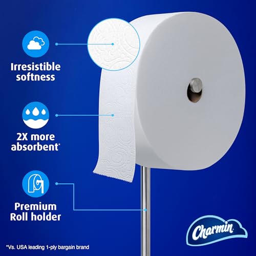 Charmin Toilet Paper Ultra Soft, Forever Roll Starter Kit, 1 Holder, 2 Rolls, 2-ply Bath Tissue
