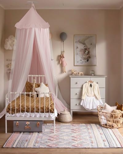 little dove Bed Canopy with Star Lights, Double Layer Canopy for Bed, Princess Play Tent for Girls Room, Breathable Bed Cu...