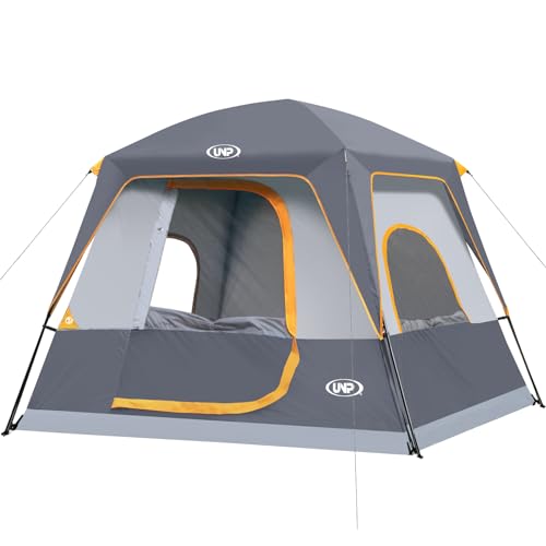 UNP 2/4/6/8 Person Tent, Portable Cabin Tent, Camping Tent 4-Person Easy Set Up, Waterproof with Top Rainfly for Outdoor C...