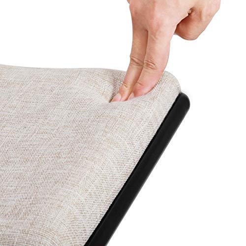URFORESTIC Vanity Stool, Modern Makeup Dressing Stool with Concave Seat Surface,Capacity 300lb, Easy Assembly (Black)