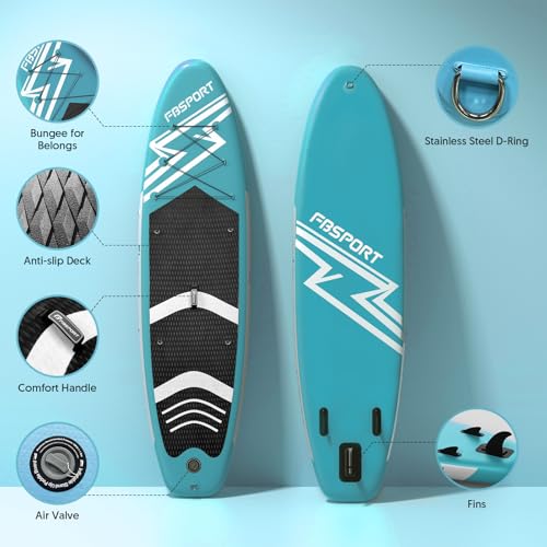 FBSPORT 11' Premium Stand Up Paddle Board, Yoga Board with SUP Accessories & Carry Bag | Wide Stance, Surf Control, Non-Sl...