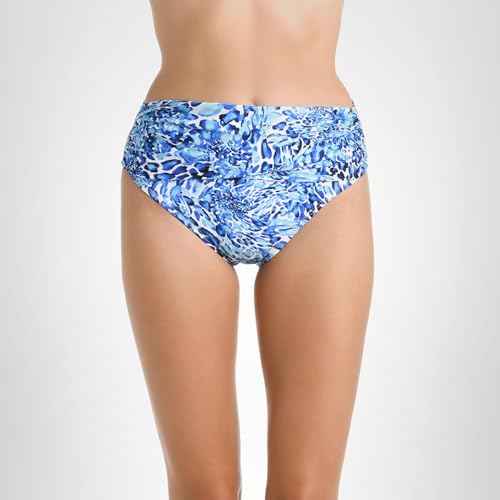 La Blanca Women's Mid Waist Sash Band Swimsuit Bottom, Ocean//Fiji Tropics, 16