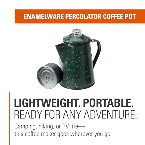 GSI Outdoors Percolator Coffee Pot | Enamelware Campfire Coffee Boiler Kettle for Outdoor Camping Cookware, Cabin, RV, Kit...