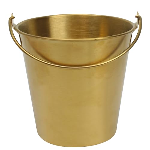 Gold Champagne Bucket for Ice Drink Bottle Beer Drinks Cooling Chilling Beverage Wine, Container Tub Chiller Buckets with ...