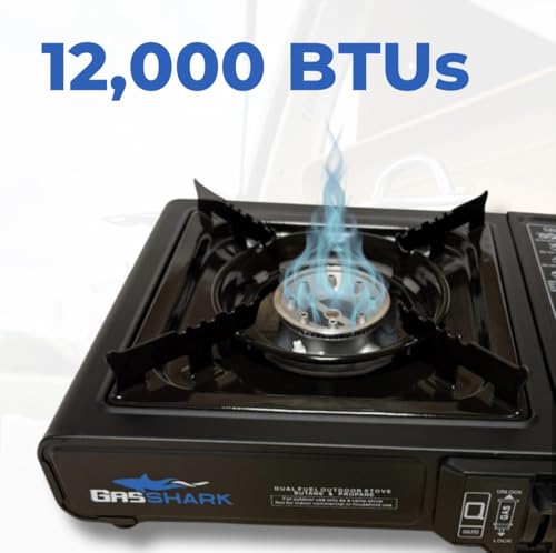 Dual Fuel Propane or Butane Portable Stove | 12,000 BTUs | Camping Stove | Outdoor Cooking and Emergency Kit | Propane Hos...