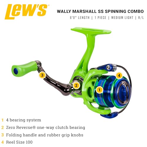 Lew's Wally Marshall Speed Shooter 100 6' Med Light Spinning Combo IM6, One Size, Multi