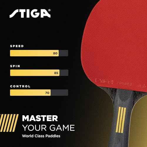 STIGA Bullet Ping Pong Paddle ? 5-ply Extra Light Blade ? 2mm Premium Sponge ? Flared Handle for Masterful Grip ? Performance Table Tennis Racket for Competitive Play