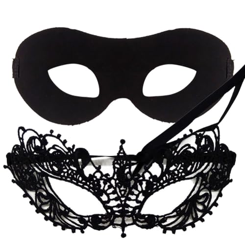 IDOXE US Size Masquerade Mask For Couples Venetian Halloween Costume Ana Lace Masks Women's Mens