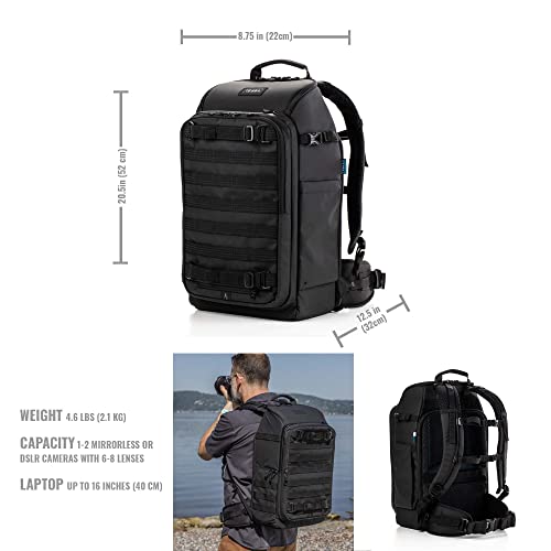 Tenba Axis v2 24L Camera Backpack for DSLR and Mirrorless Cameras and Lenses Plus a 16-inch Laptop – Black (637-756)