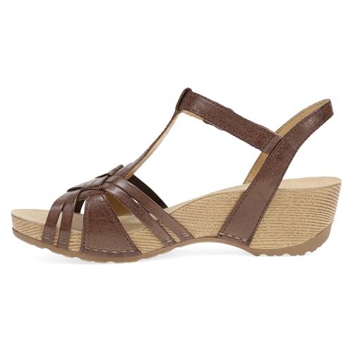 Dansko Tia Fisherman Wedge Sandal for Women - Contoured Footbed for All-Day Comfort and Support – Adjustable Hook & Loop S...