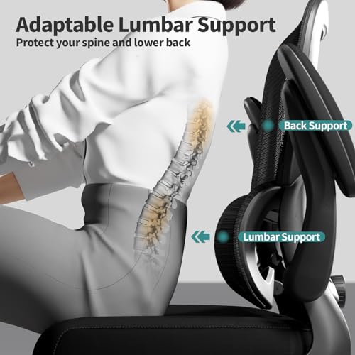TRALT Office Chair - Ergonomic Desk Chair with Adjustable Lumbar Support, Mesh Computer Chair, Executive Chairs for Home O...