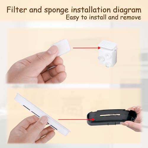 6 Pcs Cat Water Fountain Filters and 6 Pump Sponges, Wireless Stainless Steel Kitty Cat Drink Water Fountain Filters Repla...