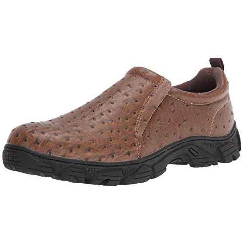 ROPER Mens Performance Faux Ostrich Slip On Casual Shoes - Brown
