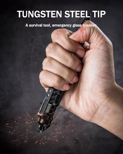 Origin-Joy Tactical Pens Self Defense, Military EDC Heavy Duty Metal Survival Pen with Tungsten Steel Tip for Men and Poli...