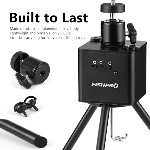 FishPRO Positioner for Underwater Fishing Camera - [Full-Aluminum] Tripod for Ice Fishing Camera Underwater, with 1/4" Til...