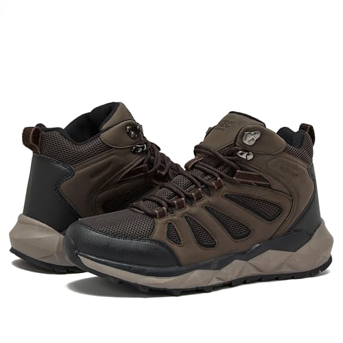HI-TEC Valley Geo Mid Waterproof Hiking Boots for Men, Lightweight Breathable Outdoor Trekking and Trail Sneakers, Sizes 7...