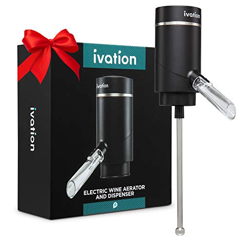 Ivation Electric Wine Aerator and Dispenser | Rechargeable Automatic Wine Pourer with Touch Button Control, Precision Spou...