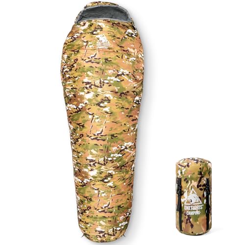 OneTigris Light Patrol 4 Season Mummy Sleeping Bag, 32°F Cold Weather Camping Bags for Camping Hiking Backpacking, Surviva...