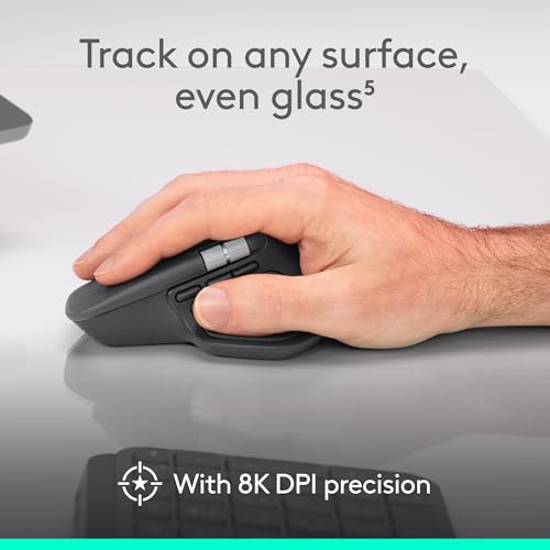 Logitech MX Master 4, Ergonomic Wireless Mouse with Advanced Performance Haptic Feedback, Ultra-Fast Scrolling, USB-C Char...