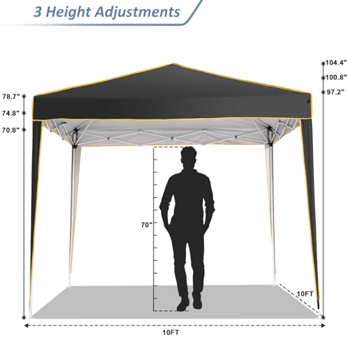 COBIZI 10x10 Pop Up Canopy with Sidewall, Commercial Canopy UPF 50+ Waterproof Outdoor Gazebo with Carry Bag, Tents for Pa...