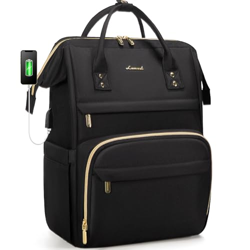 LOVEVOOK Laptop Backpack Women, 15.6 Inch Work Backpack Woman for Teacher Nurse Bags, Computer College Backpack Purse, Wat...
