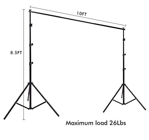 HYJ-INC Photography Umbrella Lighting Kit With 85w Led bulb,Muslin Backdrop (White Black), Backdrop, Clips Clamp,8.5*10ft ...