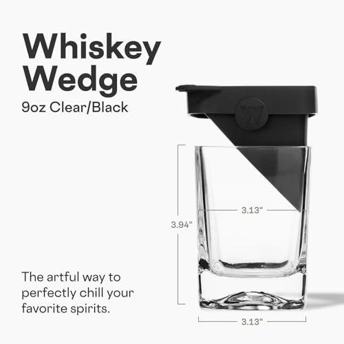 Corkcicle Whiskey Wedge - Premium Old Fashioned Glass with Silicone Ice Mold - For Bourbon, Scotch, & Spirits - Great Gift...
