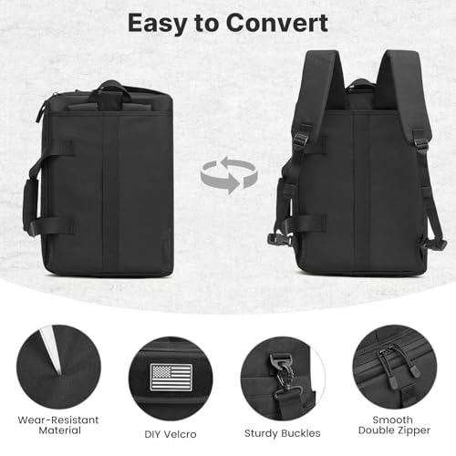 G4Free 17.3 Inch Laptop Messenger Bag for Men, 3-in-1 Backpack for Travel Work Weekender, Large Tactical Shoulder Bag