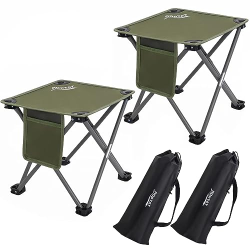 Roptat 2 Pack Camping Stool,Portable Folding Compact Lightweight Stool Seat for Camping Fishing Hiking Gardening Outdoor W...
