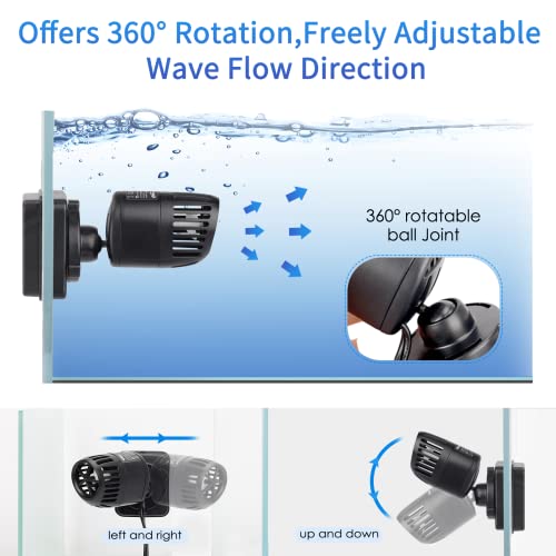 hygger Wave Maker for 40-100 Gallon Aquarium with Magnetic Mount Quiet Powerhead for Saltwater and Freshwater Fish Tank 10...