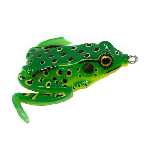 Reaction Tackle Hollow Body Frogs with Swimming Legs for Bass Fishing - Ultra Realistic Weedless Top Water Frog Lure for B...