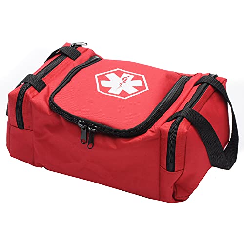 MFASCO Stop The Bleed Trauma Kit 4 Pack - Red Bag with STAT Tourniquet - Fully Stocked First Responder, EMT, & Military Fi...