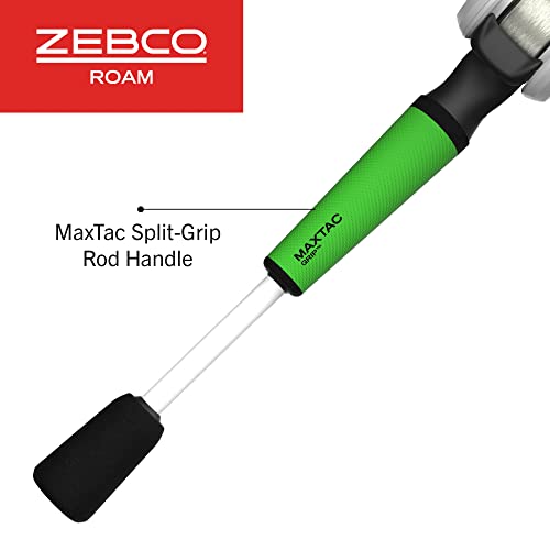 Zebco Roam Baitcast Reel and Fishing Rod Combo, 6-Foot 6-Inch 2-Piece Fiberglass Fishing Pole with Split-Grip MaxTac Rod H...