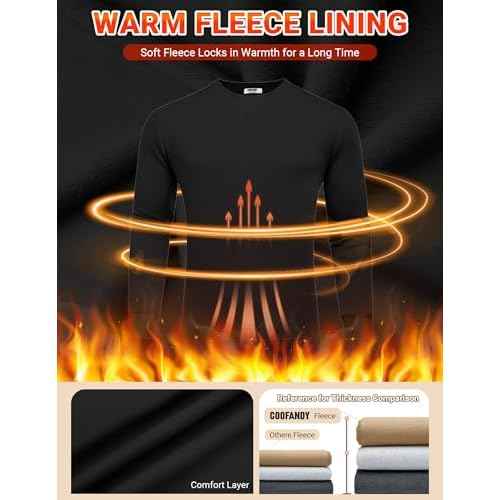 COOFANDY Men's Fleece Crewneck Sweatshirt Casual Long Sleeve Pullover Fall Winter Warm Sweatshirts Fashion Pullovers